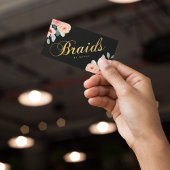 Goud Vlechten Script Calligrafie Waterverf Bloemen Visitekaartje