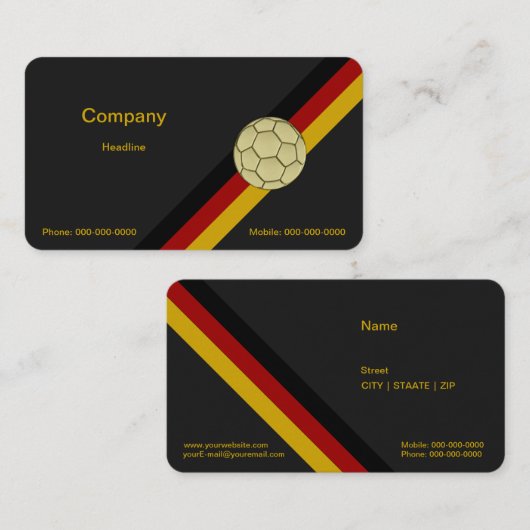 Goud Voetbal Visitekaartje (Voorkant / Achterkant)