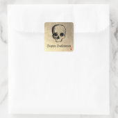 Goud Volwassen Halloween Party Skull Vierkante Sticker (Tas)