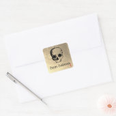 Goud Volwassen Halloween Party Skull Vierkante Sticker (Envelop)