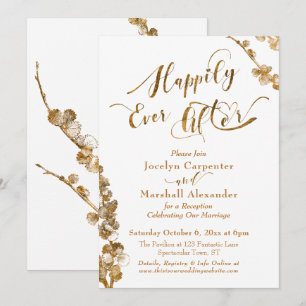 Goud Voor Altijd met Botanicals op Wit Kaart