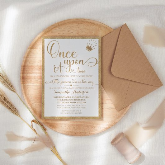 Goud voor eens en altijd Princess Baby shower Kaart