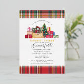 Goud voor favoriete kerstfeestjes folie feestdagenkaart (Staand Voorkant)