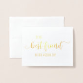 Goud voor mijn beste vriendin op haar trouwdag Kaa Folie Kaarten (Voorkant met envelop)