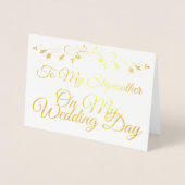 Goud voor mijn moeder op mijn huwelijksdag folie kaarten (Voorkant)