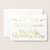 Goud voor mijn moeder op mijn huwelijksdag folie kaarten (Voorkant met envelop)