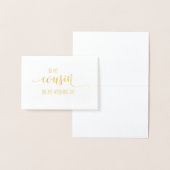 Goud voor mijn neef op mijn trouwdag folie kaarten (Display)