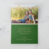 Goud Vreugdevol op Groen Gevouwen Foto Kerstmis Kaart (Binnen)