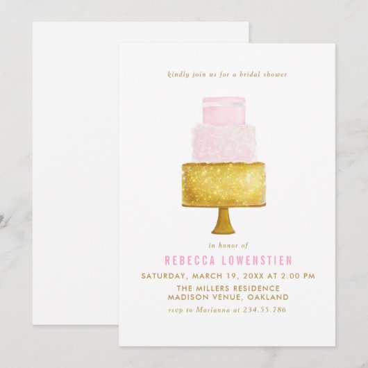 Goud Vrijgezellenfeest met goudroze tintjes Kaart (Voorkant / Achterkant)