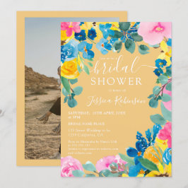 Goud vrijgezellenfeest van de zomerbloem kaart