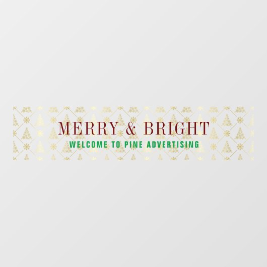 Goud Vrolijk Helder Welkom Zakelijk Kerstmis Raamsticker (Vel)