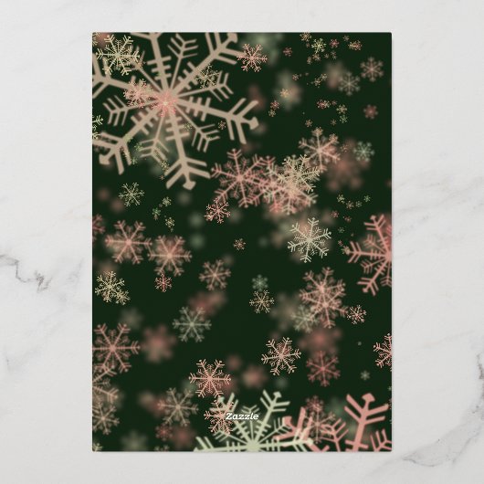 Goud Vrolijk Kerst Elegant Rood Lijst Foto Folie Feestdagenkaart (Achterkant)