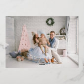 Goud Vrolijk Kerstbelettering Foto Terug Folie Feestdagenkaart (Achterkant)