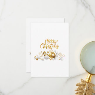 Goud Vrolijk Kerstcadeau voor vrienden en familie Bedankkaart