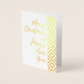 Goud Vrolijk Kerstfeest Gelukkig Nieuwjaar Script Folie Kaarten (Voorkant)