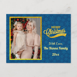 Goud Vrolijk Kerstfeest & Gelukkig Nieuwjaar & Sne Briefkaart