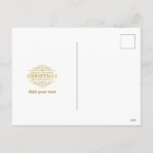 Goud Vrolijk Kerstfeest & Gelukkig Nieuwjaar & Sne Feestdagenkaart (Achterkant)