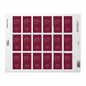 Goud Vrolijk Kerstfeest op Cranberry Retour Adres Etiket (Full Sheet)