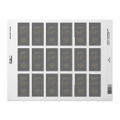 Goud Vrolijk Kerstfeest op Grijs Retour Adres Etiket (Full Sheet)