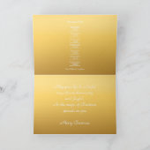 Goud Vrolijk Kerstfeest Sneeuwvlokken + gedicht Feestdagen Kaart (Binnen)