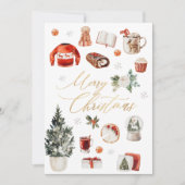 Goud Vrolijk Kerstgroet Gezellige Winter Collage Feestdagenkaart (Voorkant)
