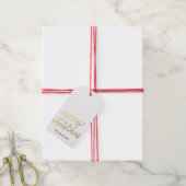 Goud Vrolijk Kerstmis Modern Handgeschreven Script Cadeaulabel (Met Touw)