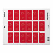 Goud Vrolijk Kerstmis op Rode Kerstmisadres Etiket (Full Sheet)