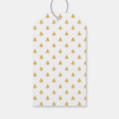 Goud Vrolijk Kerstmis Script Kerstbomen Cadeaulabel (Achterkant)