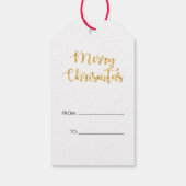 Goud Vrolijk Kerstmis, Zwarte Vrouw, Kerstmanhoed, Cadeaulabel (Achterkant)