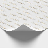 Goud vrolijk kerstvakantie inpakpapier (Hoek)