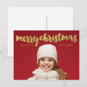 Goud Vrolijk Kerstverhaal Handschrift Feestdagenkaart (Voorkant / Achterkant)