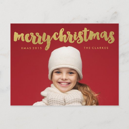 Goud Vrolijk Kerstverhaal Handschrift Feestdagenkaart (Voorkant)