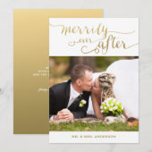 Goud vrolijk ooit na | Vakantiefotokaart Feestdagenkaart (Voorkant / Achterkant)