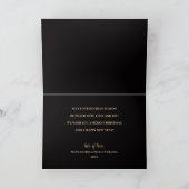 Goud Vrolijk op Zwart Gevouwen Kerstmis Kaart (Binnen)