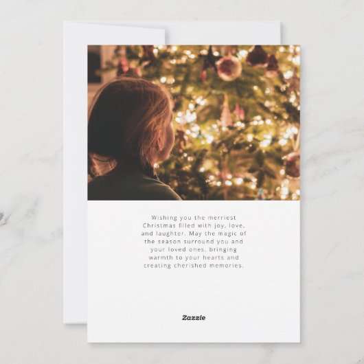 Goud Vrolijk Script Serif Kerstmis Portret Foto Feestdagenkaart (Achterkant)