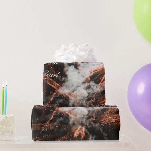 Goud vuurwerk abstracte gouden zwarte rook cadeaupapier (Feestgeschenken)