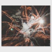 Goud vuurwerk abstracte gouden zwarte rook cadeaupapier (Vlak)