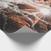 Goud vuurwerk abstracte gouden zwarte rook cadeaupapier (Hoek)