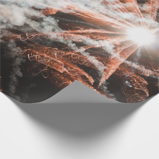 Goud vuurwerk abstracte gouden zwarte rook cadeaupapier (Hoek)