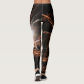 Goud vuurwerk abstracte gouden zwarte rook leggings (Achterkant)