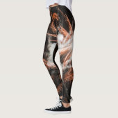 Goud vuurwerk abstracte gouden zwarte rook leggings (Links)