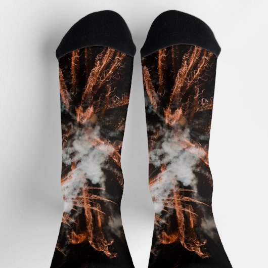 Goud vuurwerk abstracte gouden zwarte rook sokken (Top)