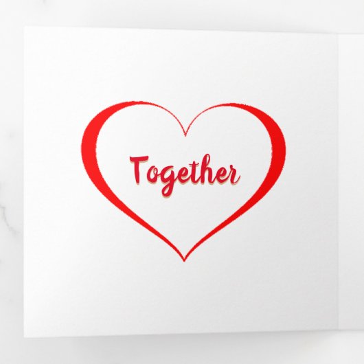 Goud waar ik van hou, je hoort altijd samen drieluik kaart (Binnenzijde eerst)