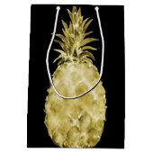 Goud Waterverf Ananas Medium Cadeauzakje (Achterkant)