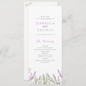 Goud & Waterverf Lavendel Bloemen Trouwprogramma (Voorkant / Achterkant)