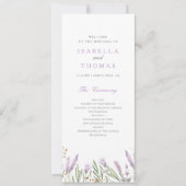 Goud & Waterverf Lavendel Bloemen Trouwprogramma (Voorkant)