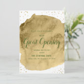 Goud waterverf penseelstreek bij witte opening kaart (Staand voorkant)