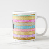 Goud Waterverf Stripes Monogram Grote Koffiekop (Rechts)