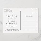 Goud waterverf verlaat sparen de datum briefkaart (Achterkant)