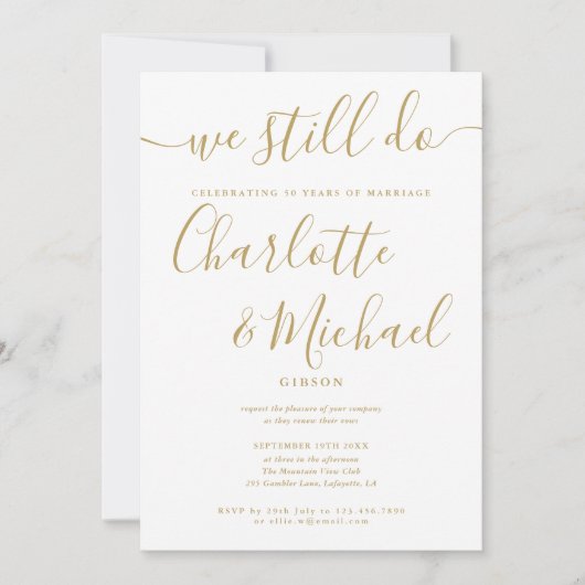 Goud We doen nog steeds script gelofte verlenging Kaart (Voorkant)